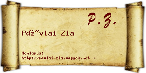 Pávlai Zia névjegykártya